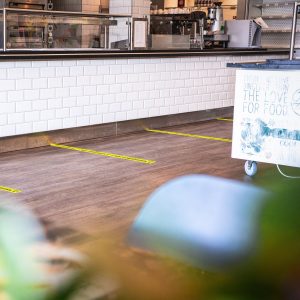 Social distancing TAPE geel/zwart Nederlandstalig