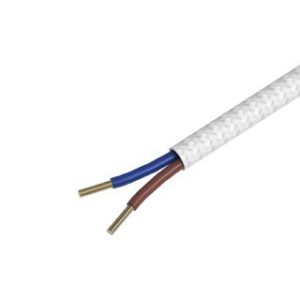 Textiel omwikkelde kabel 3 meter wit