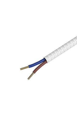 Textiel omwikkelde kabel 3 meter wit