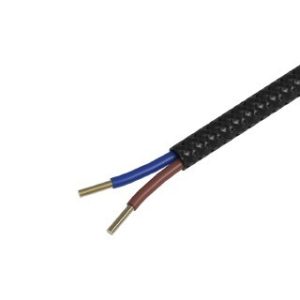 Textiel omwikkelde kabel 3 meter zwart
