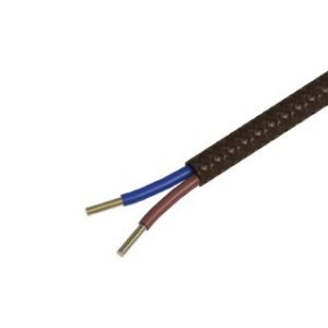 Textiel omwikkelde kabel 1,5 meter bruin