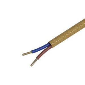 Textiel omwikkelde kabel 1,5 meter goud