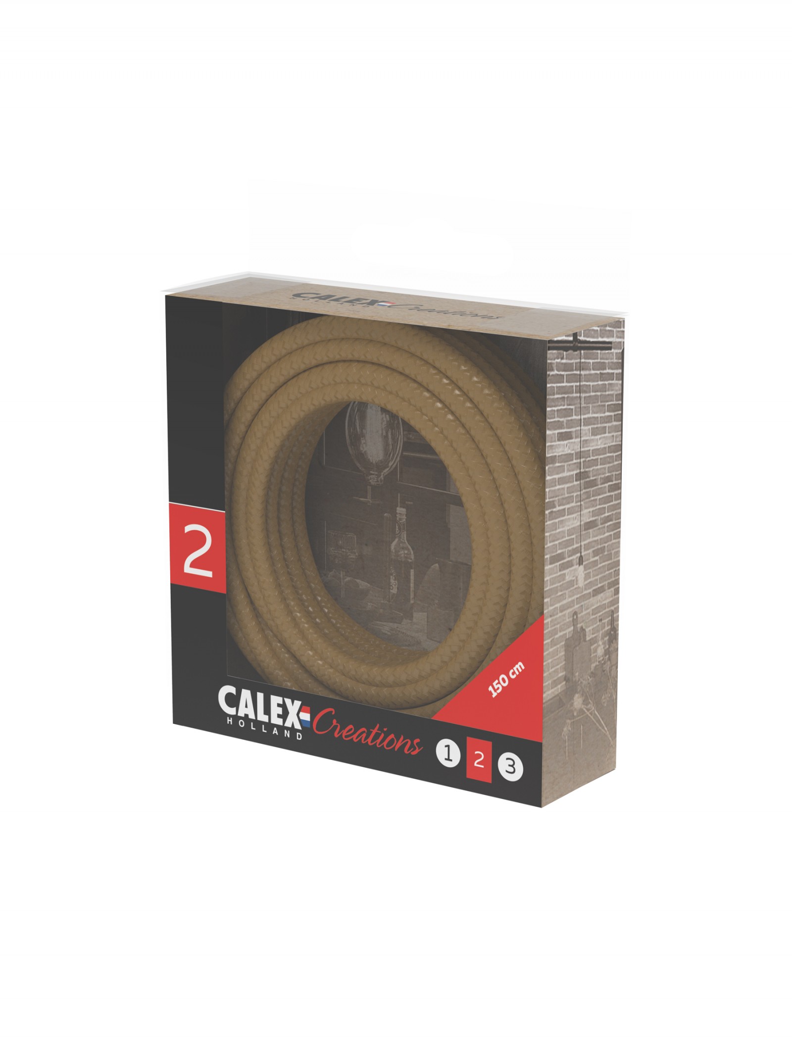 Textiel omwikkelde kabel 1,5 meter goud