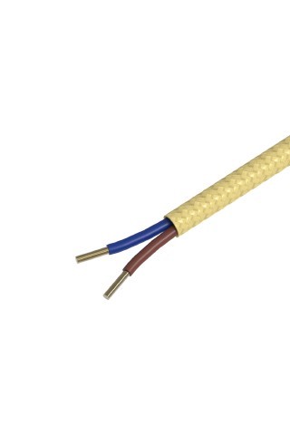 Textiel omwikkelde kabel 3 meter metallic goud