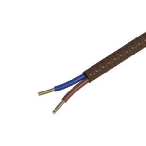 Textiel omwikkelde kabel 1,5 meter metallic bruin