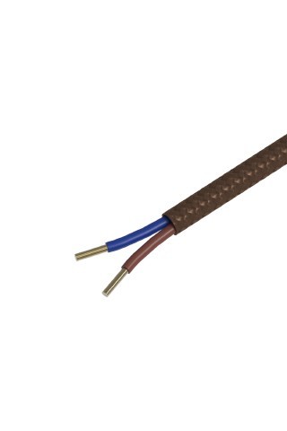 Textiel omwikkelde kabel 1,5 meter metallic bruin
