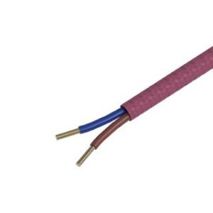Textiel omwikkelde kabel 1,5 meter roze