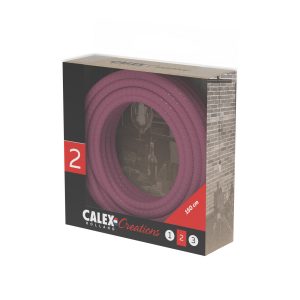 Textiel omwikkelde kabel 1,5 meter roze