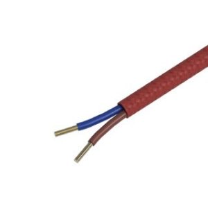 Textiel omwikkelde kabel 1,5 meter rood