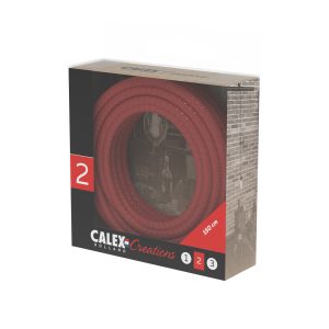 Textiel omwikkelde kabel 1,5 meter rood
