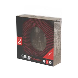 Textiel omwikkelde kabel 1,5 meter rood/zwart