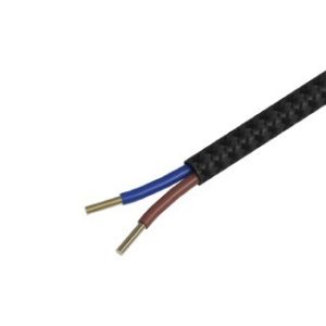 Textiel omwikkelde kabel 3 meter zwart/grijs