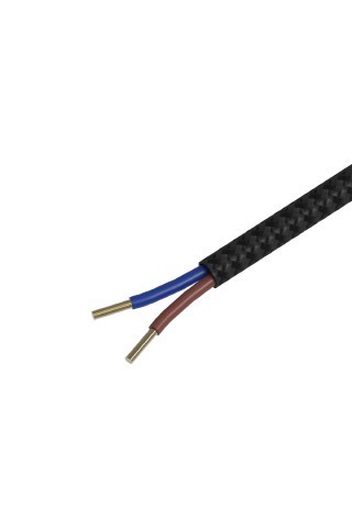 Textiel omwikkelde kabel 3 meter zwart/grijs