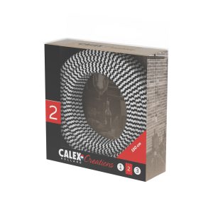 Textiel omwikkelde kabel 1,5 meter zwart/wit