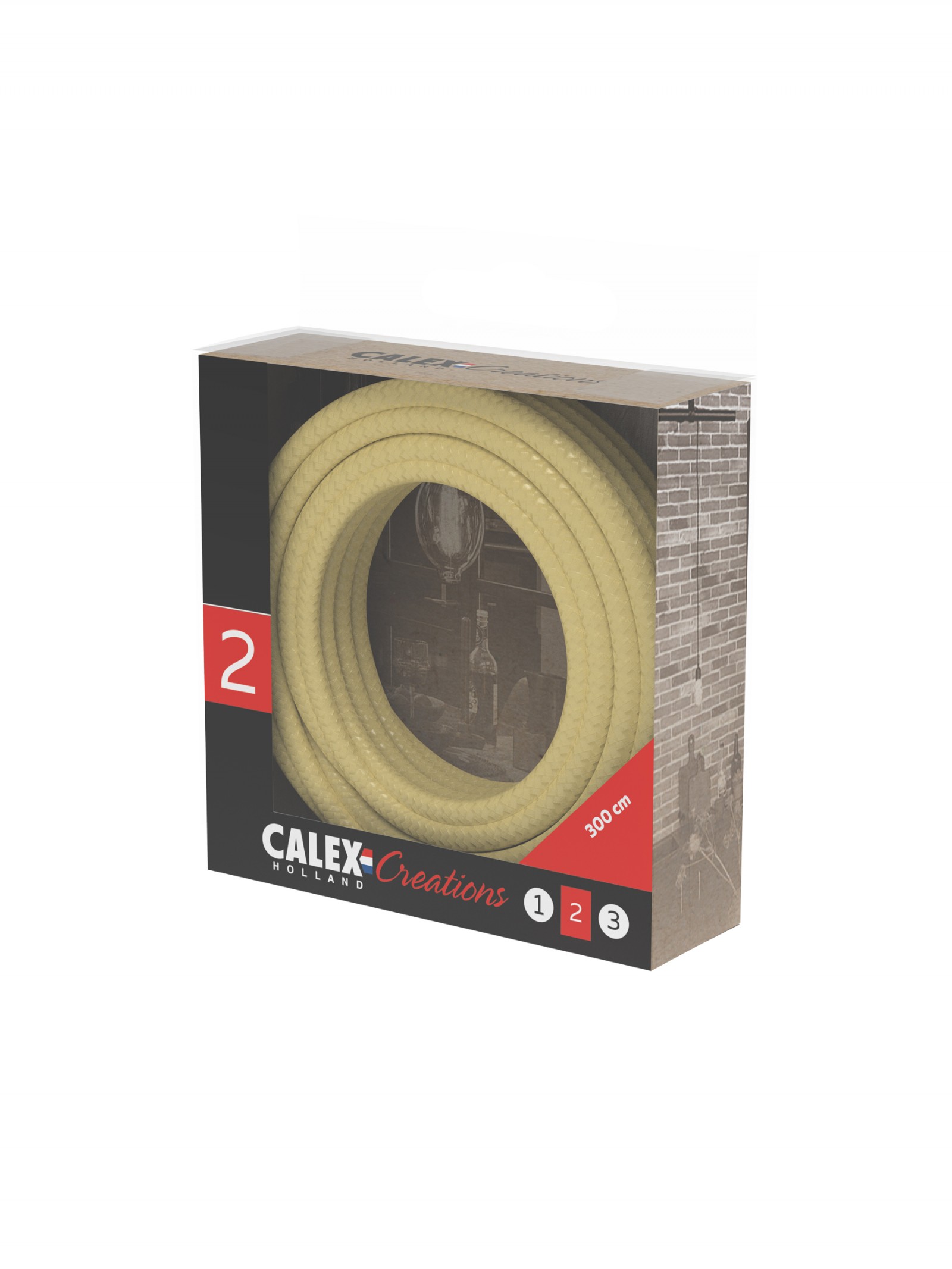 Textiel omwikkelde kabel 3 meter metallic goud