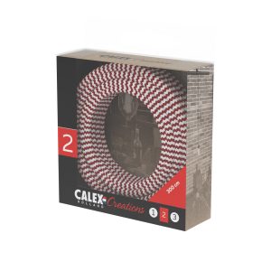 Textiel omwikkelde kabel 3 meter rood/wit