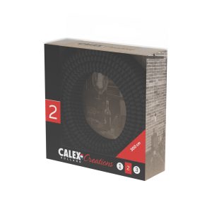 Textiel omwikkelde kabel 3 meter zwart/grijs