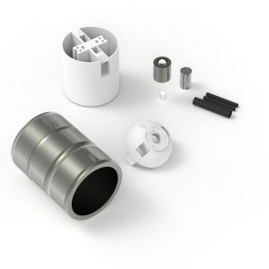 Fitting aluminium 3 ringen model mat brons E27