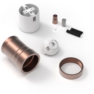 Fitting aluminium model M-035 mat koper E27