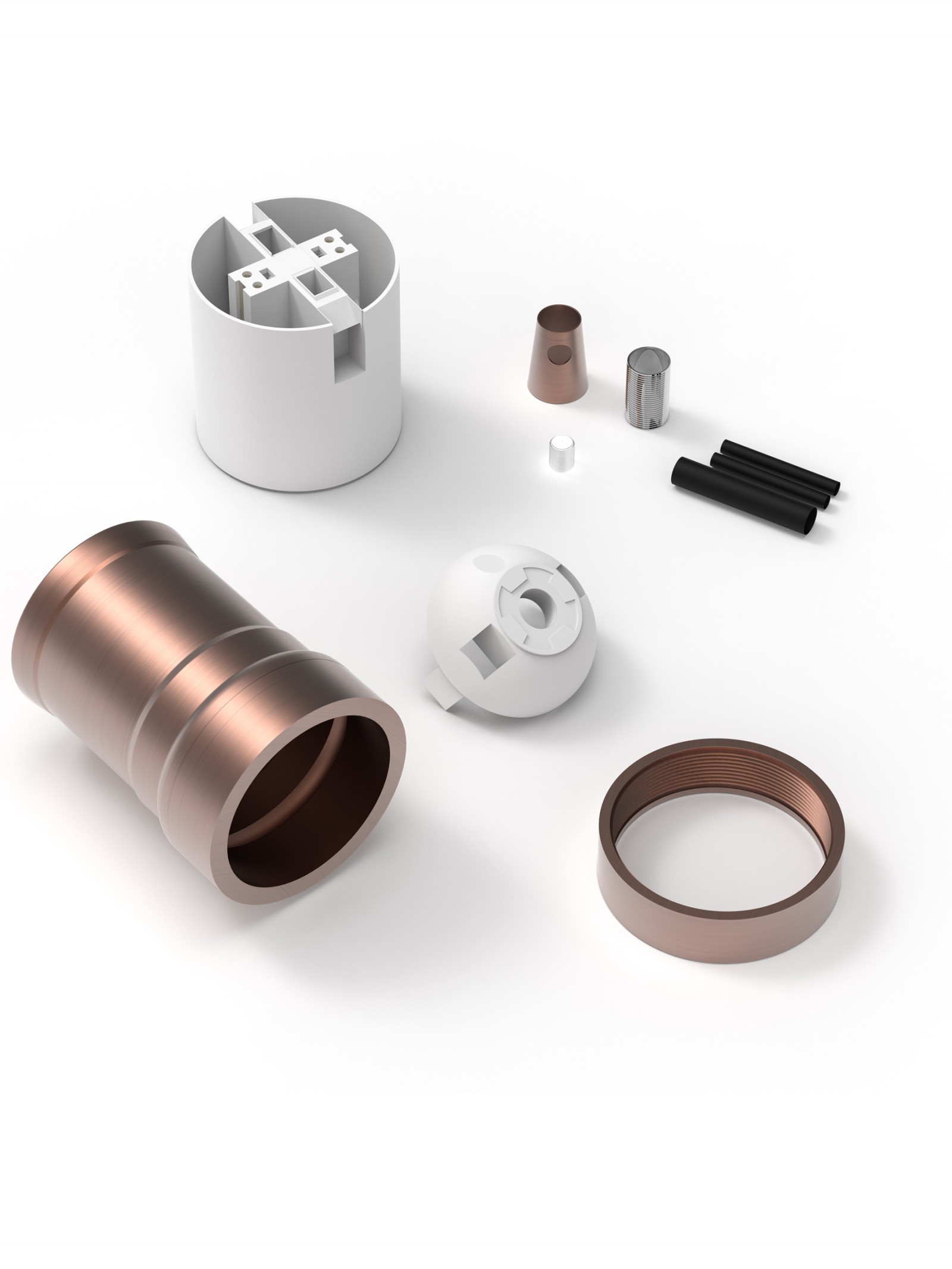 Fitting aluminium model M-035 mat koper E27