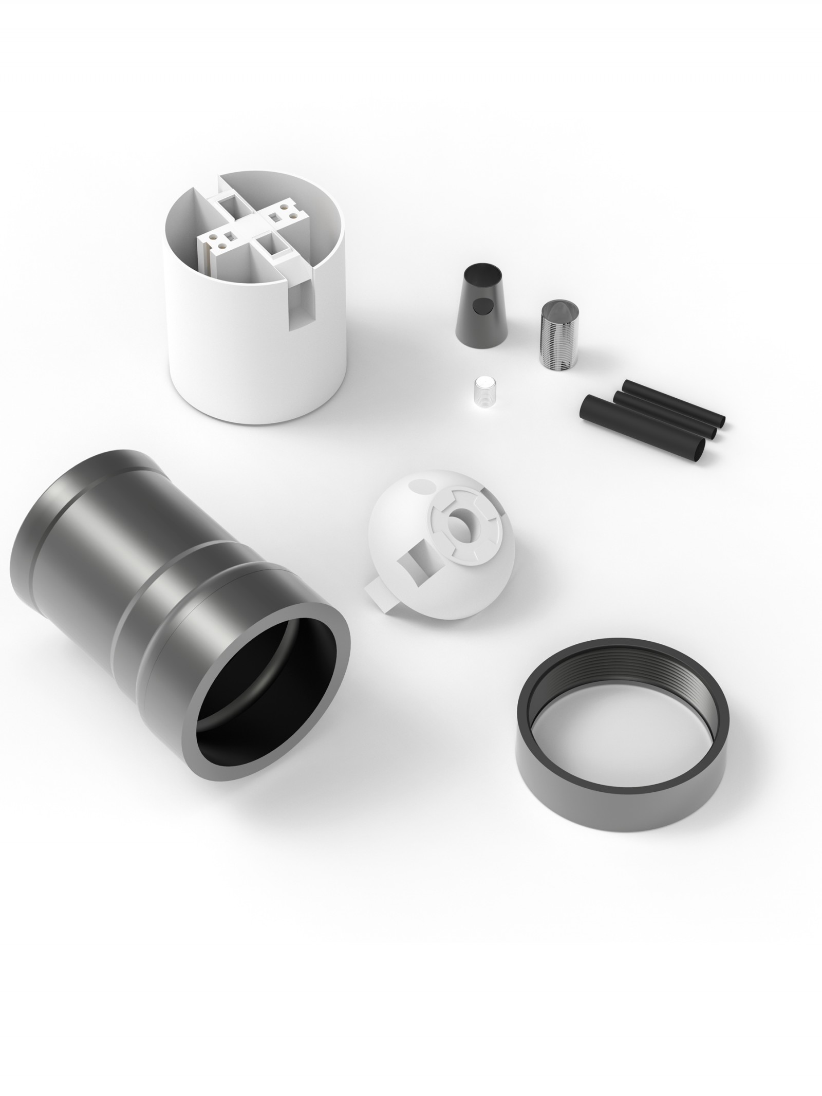 Fitting aluminium model M-035 mat parel zwart E27