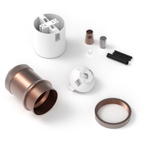 Fitting aluminium model M-003 mat koper E27