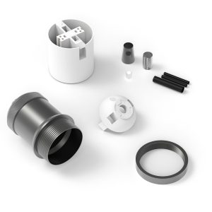 Fitting aluminium model M-003 mat parel zwart E27
