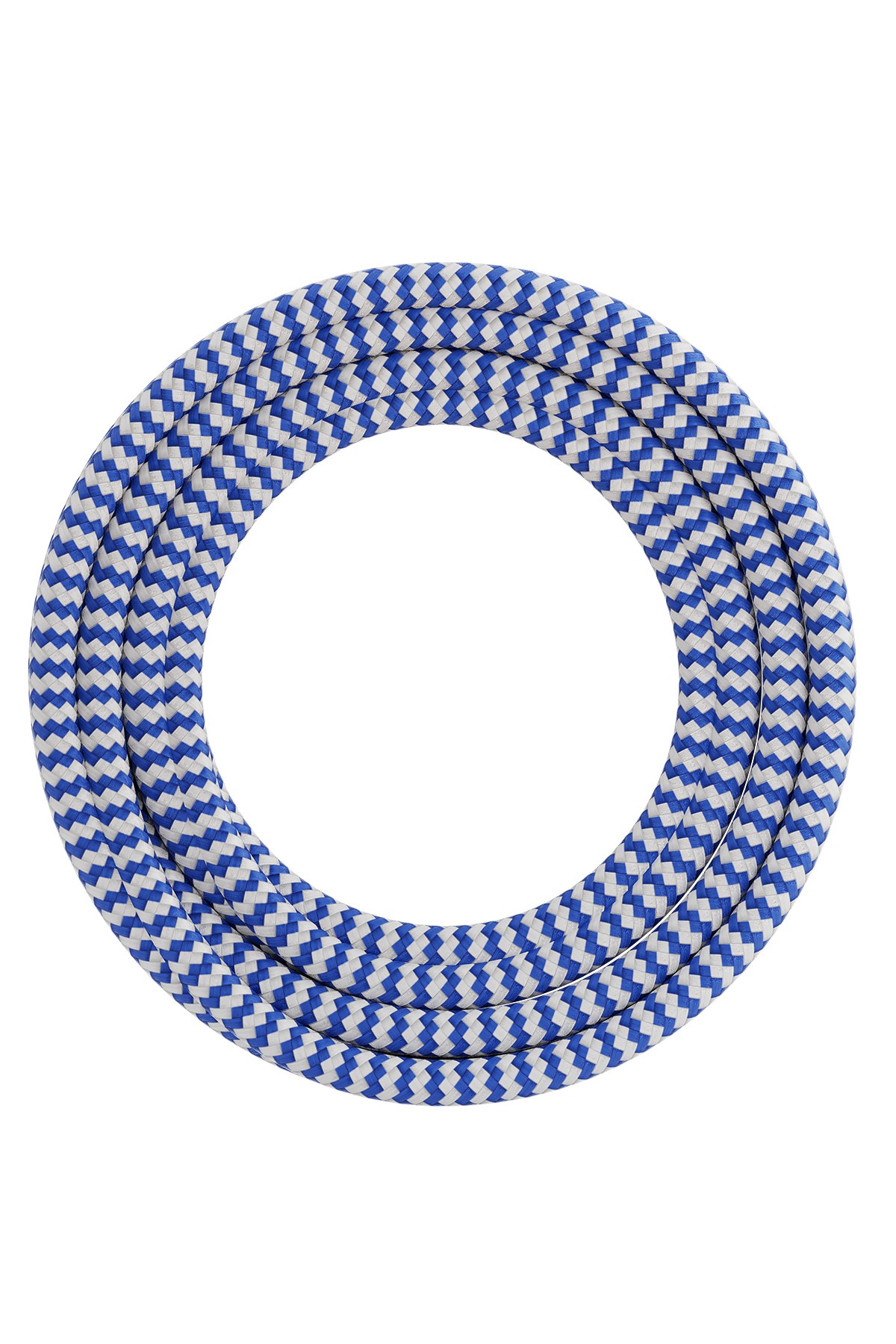 Textiel omwikkelde kabel 3 meter blauw/wit