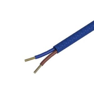 Textiel omwikkelde kabel 1,5 meter blauw