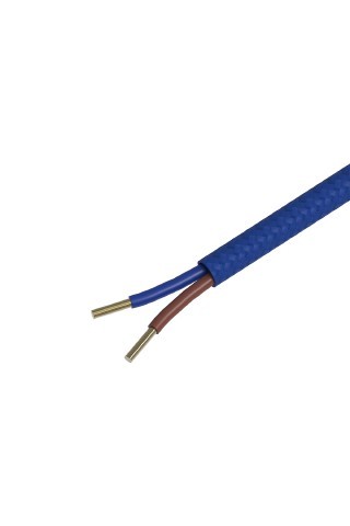Textiel omwikkelde kabel 1,5 meter blauw