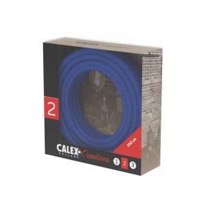 Textiel omwikkelde kabel 1,5 meter blauw