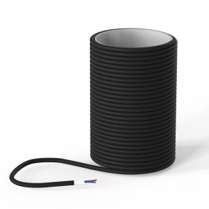 Textiel omwikkelde kabel zwart 25 meter