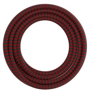 Textiel omwikkelde kabel 1,5 meter rood/zwart