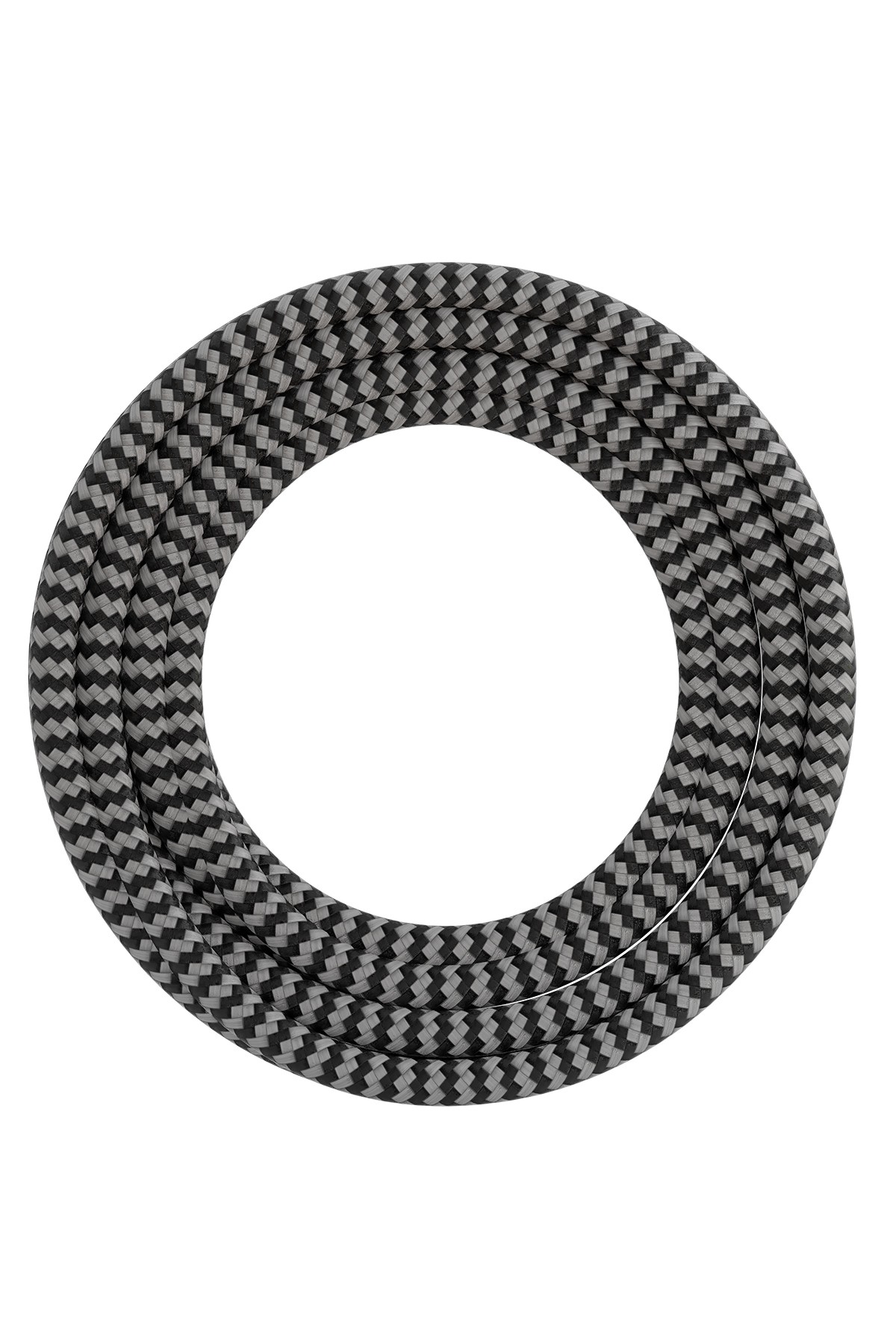 Textiel omwikkelde kabel 1,5 meter zwart/wit