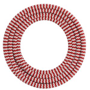 Textiel omwikkelde kabel 3 meter rood/wit