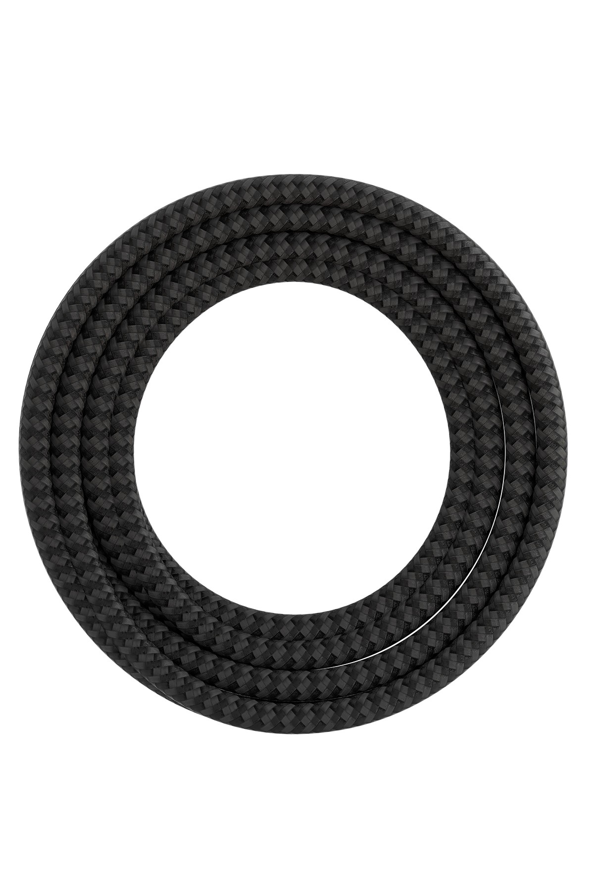 Textiel omwikkelde kabel 3 meter zwart/grijs