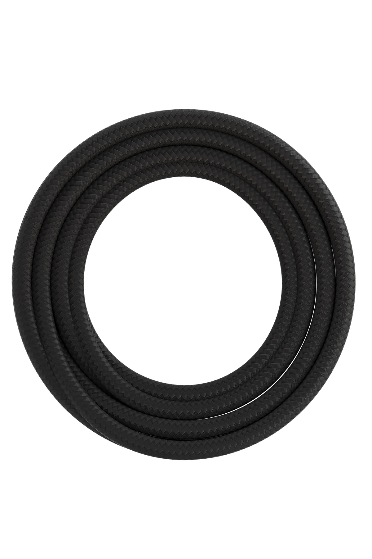 Textiel omwikkelde kabel 3 meter zwart